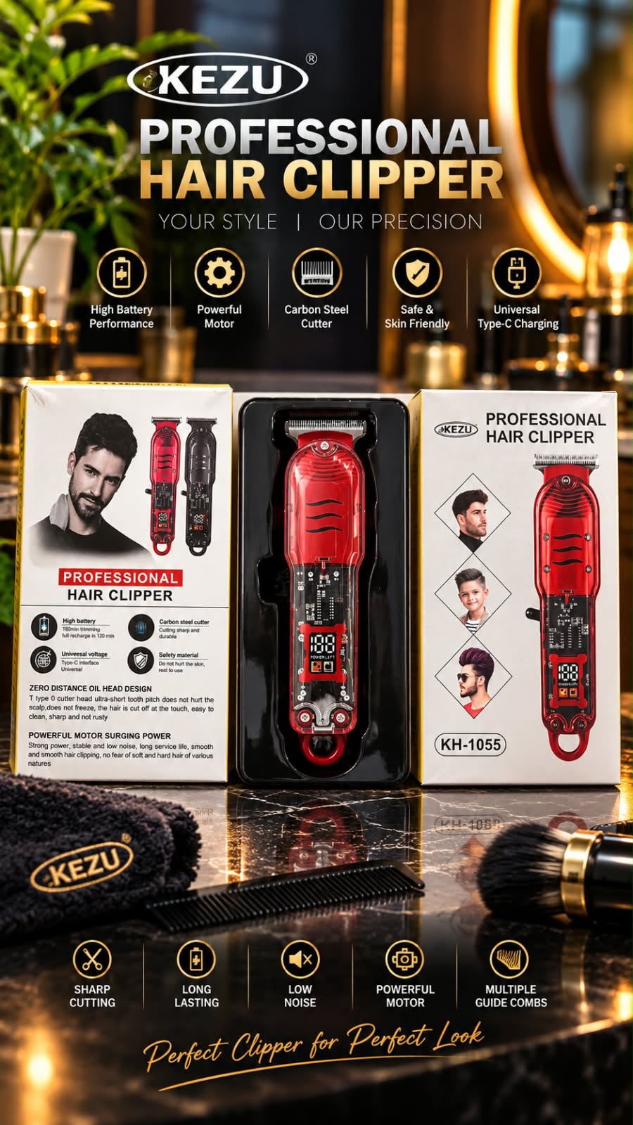 KEZU KH-1055 Professional Hair Clipper